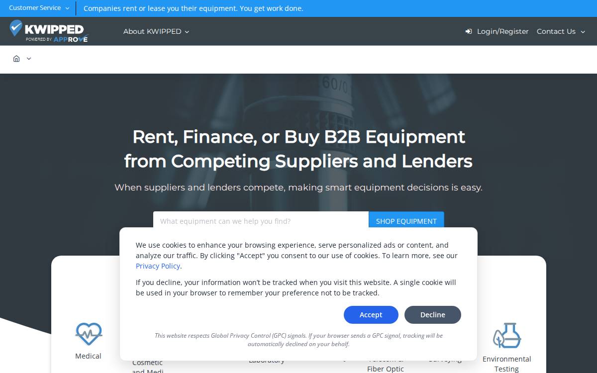 Kwipped website preview