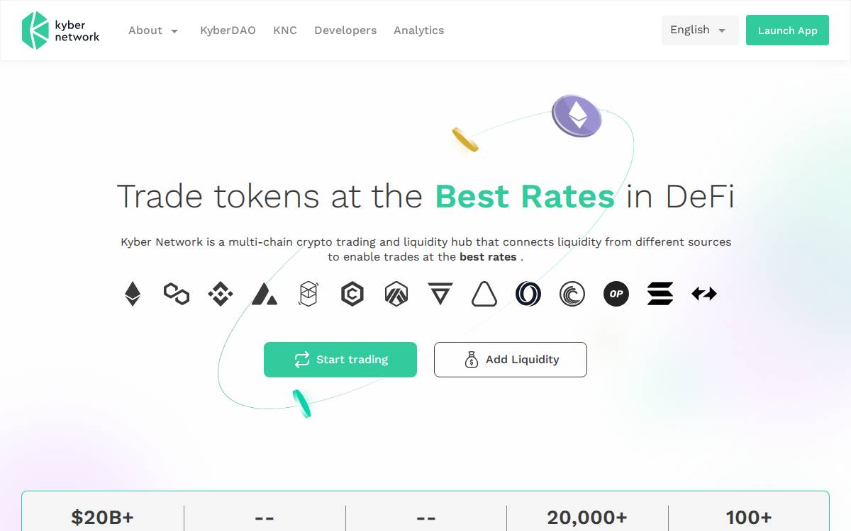 Kyber Network website preview