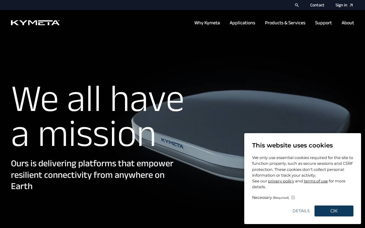 Kymeta website preview