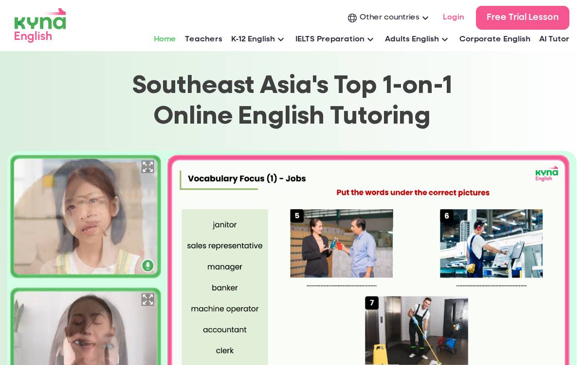 Kyna English website preview