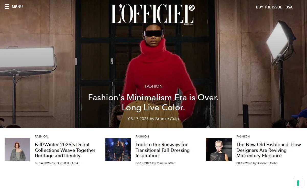 L'Officiel USA website preview