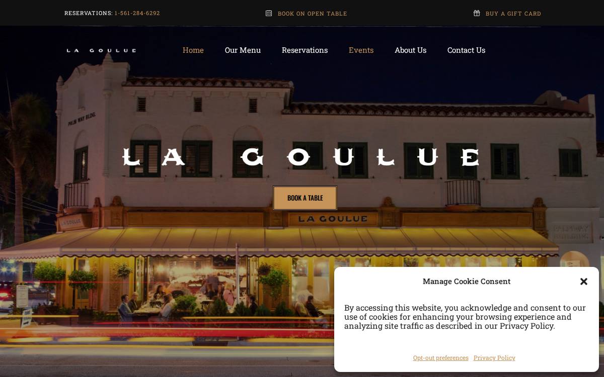 LA Goulue Palm Beach website preview