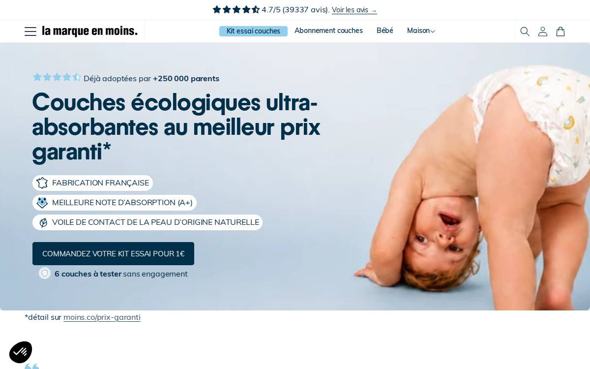 La marque en moins website preview