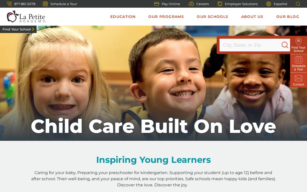 La Petite Academy website preview