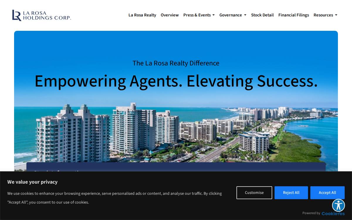 La Rosa Holdings website preview