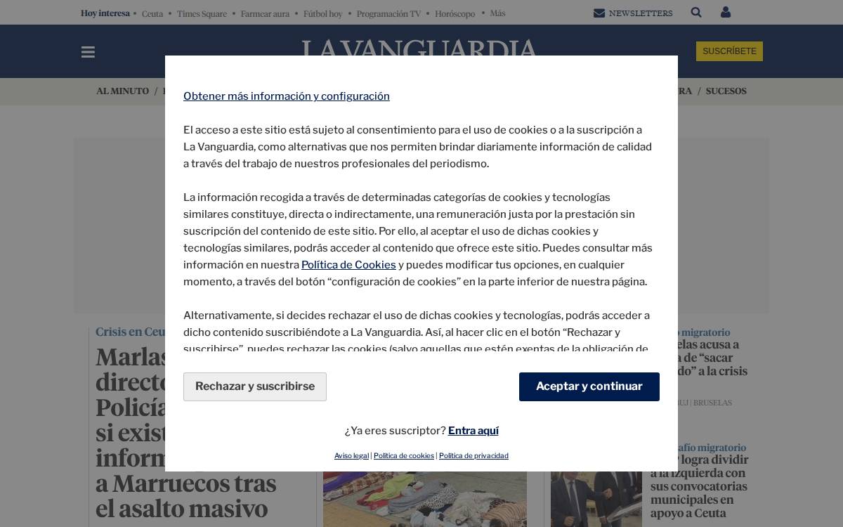 La Vanguardia website preview