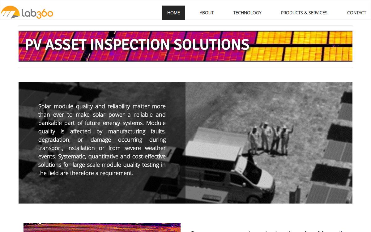 Lab 360 Solar website preview