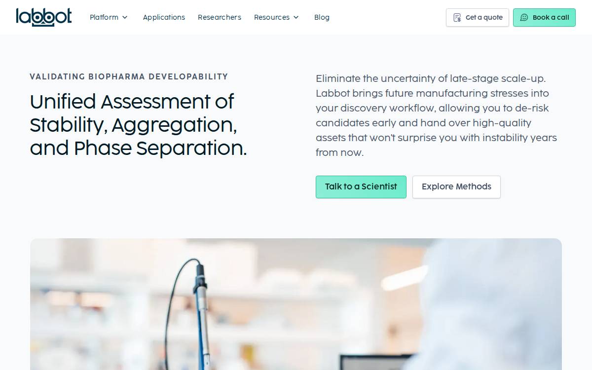 Labbot Analytics website preview