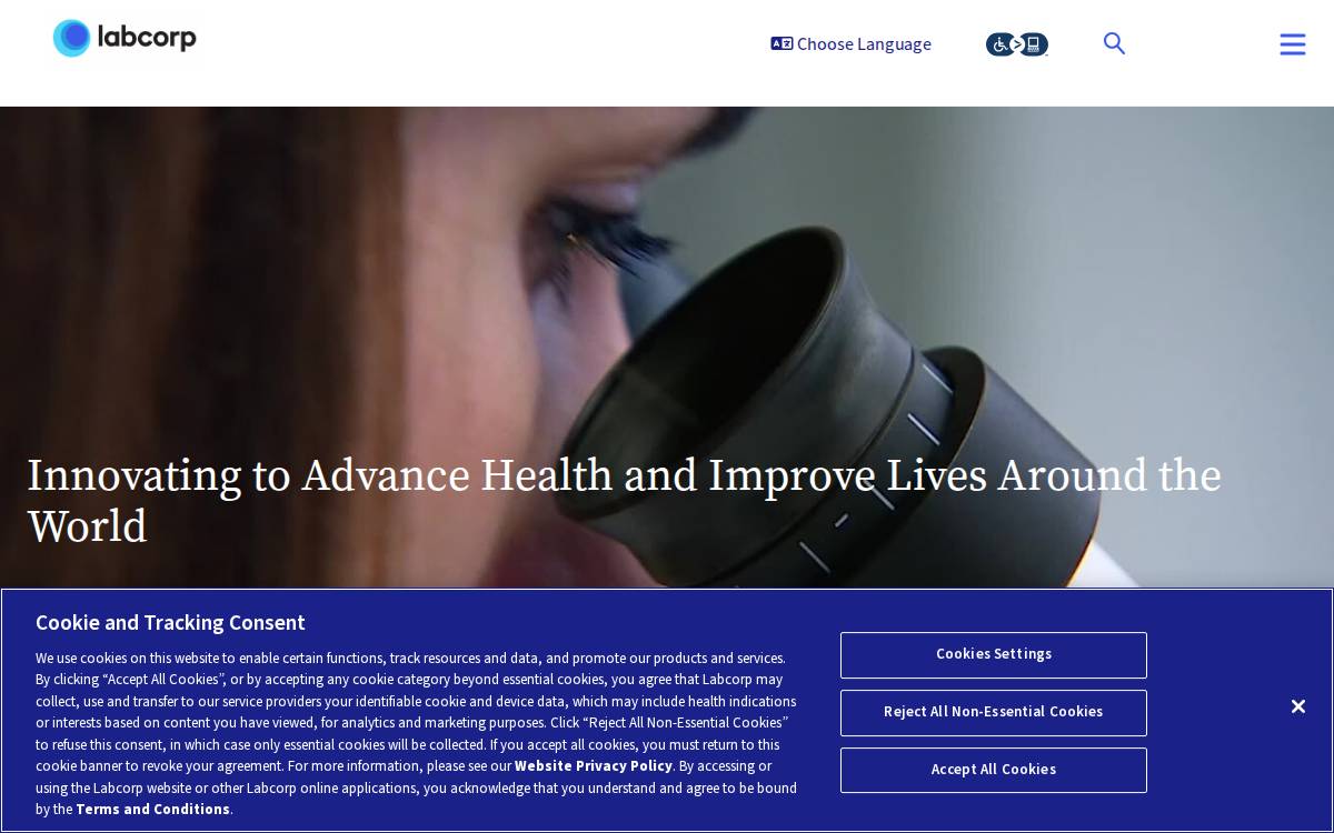 Labcorp website preview