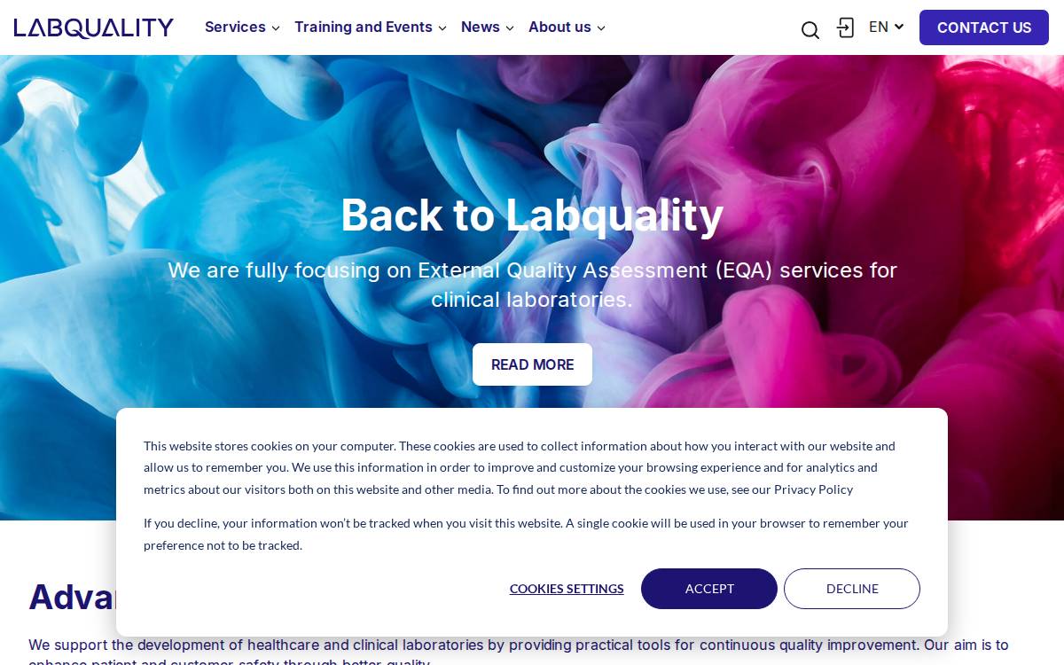 Labquality website preview