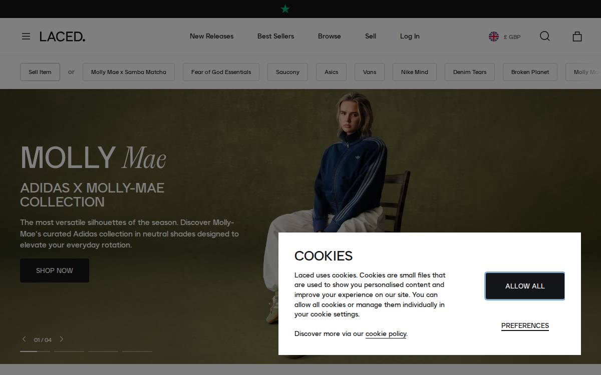 Laced website preview