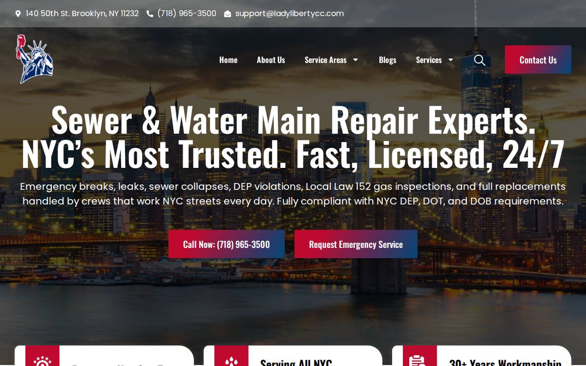 Lady Liberty Contracting website preview