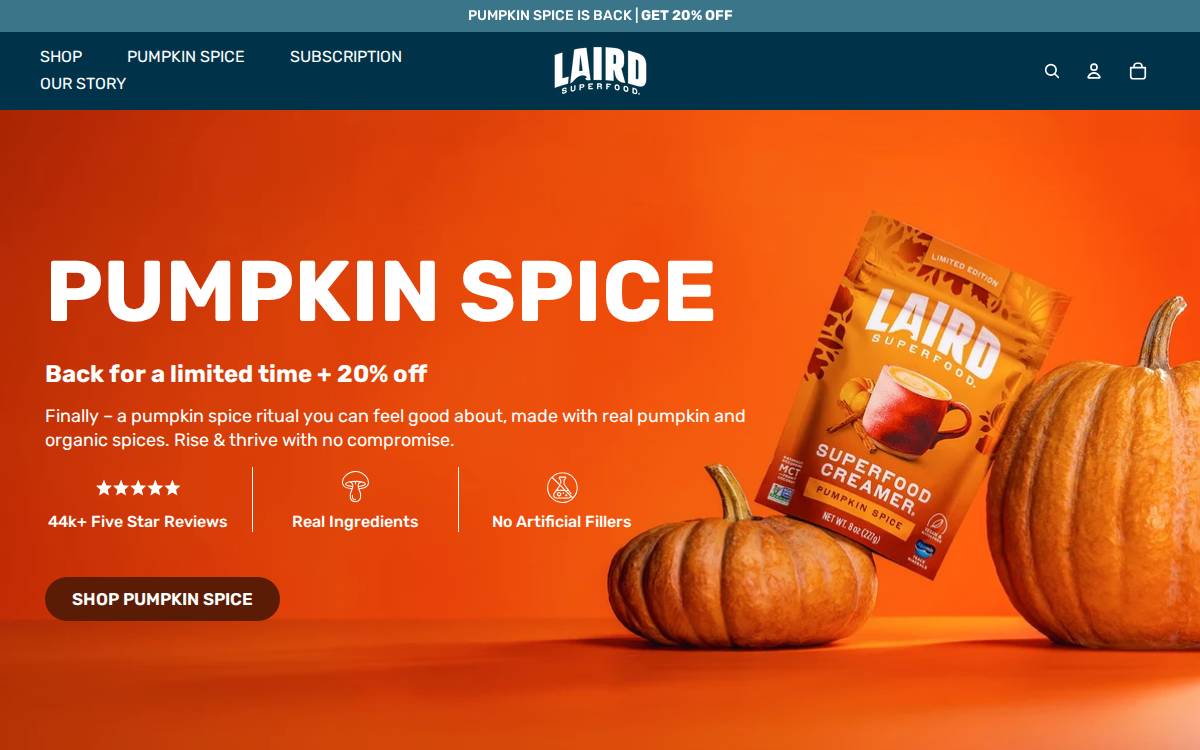 Laird Superfood website preview