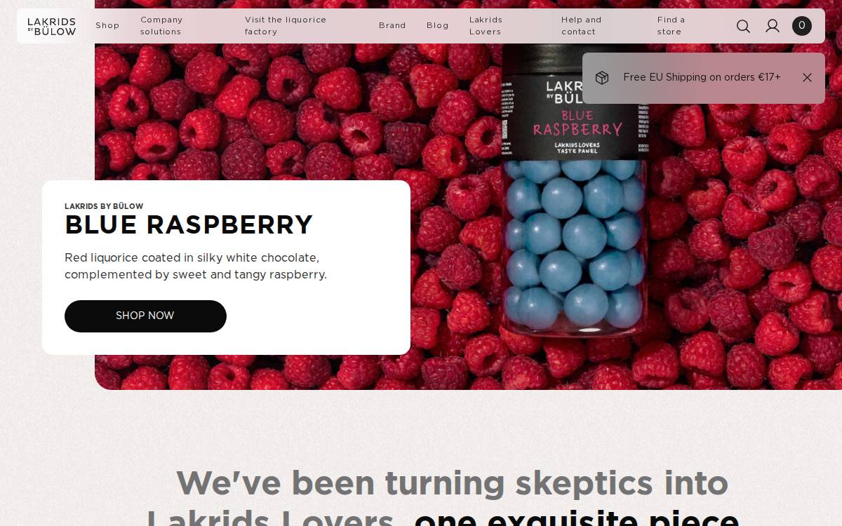 Lakrids by Bülow website preview