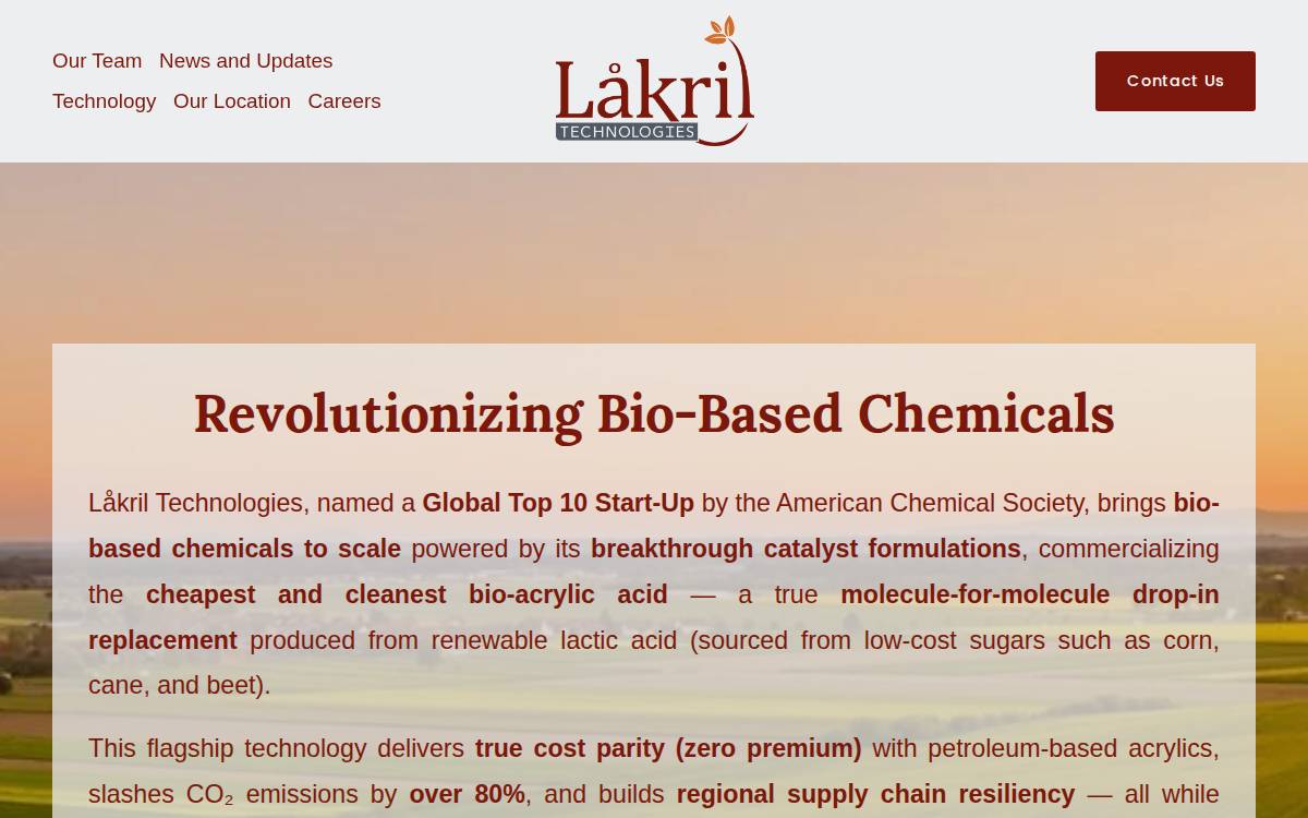 Lakril Technologies Corporation website preview