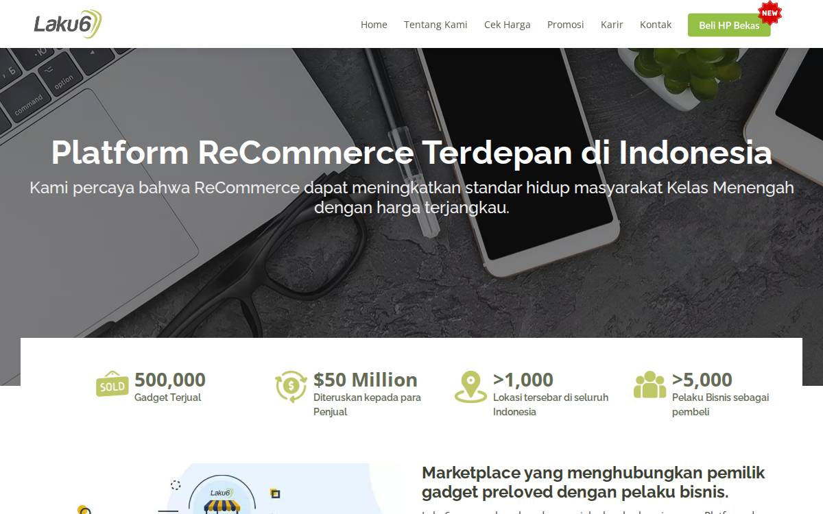 Laku6 website preview
