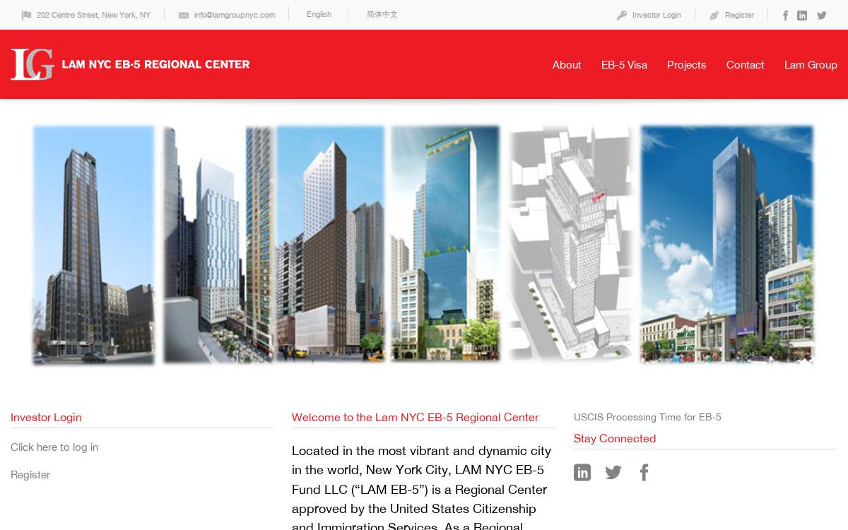 LAM EB-5 website preview