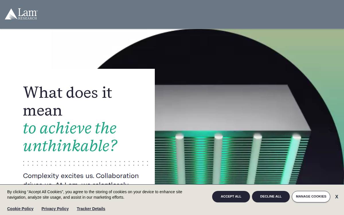 Lam Research website preview
