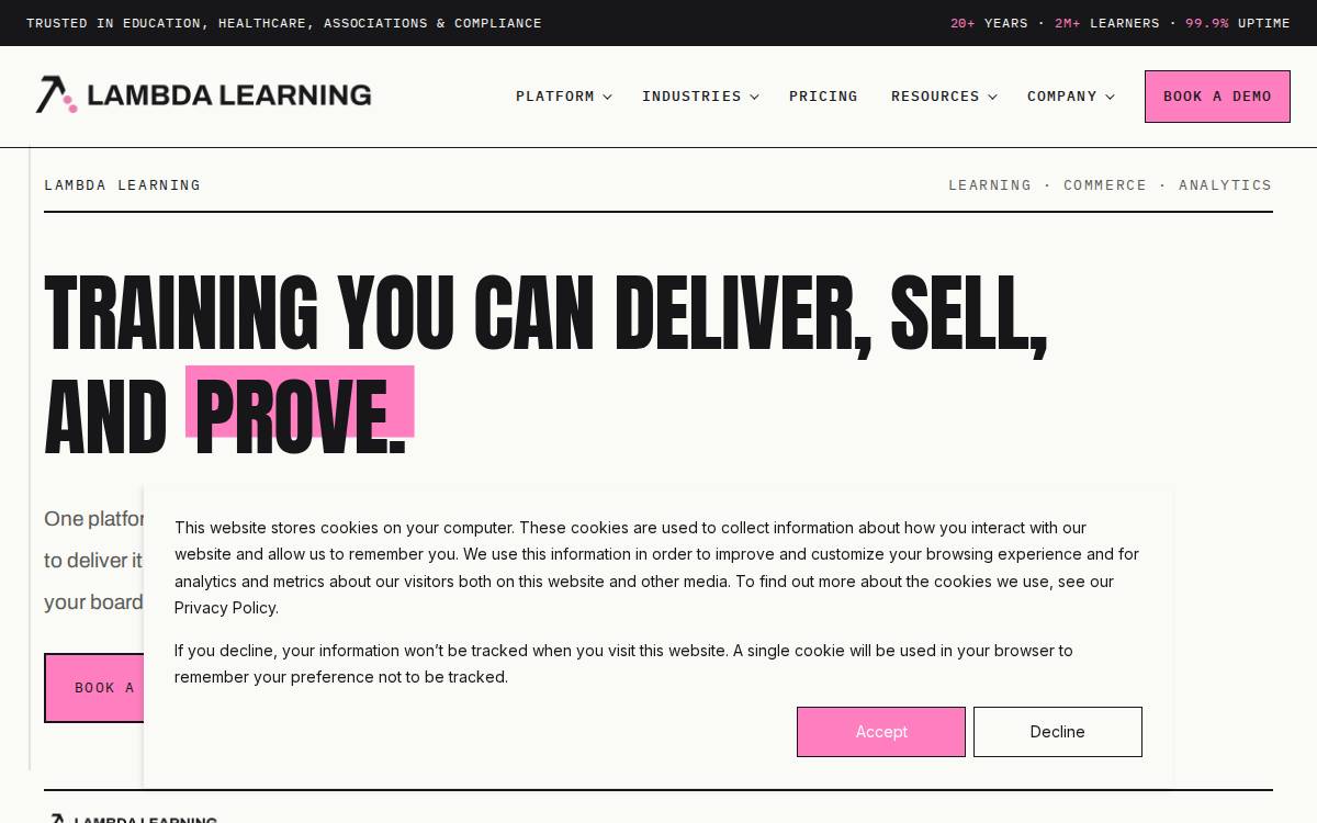LAMBDA LEARNING website preview