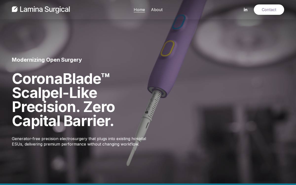 Lamina Surgical website preview