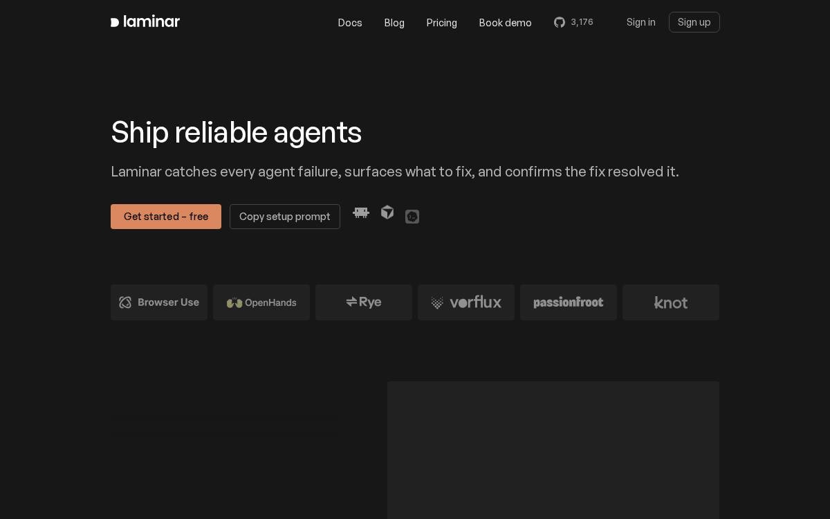 Laminar website preview