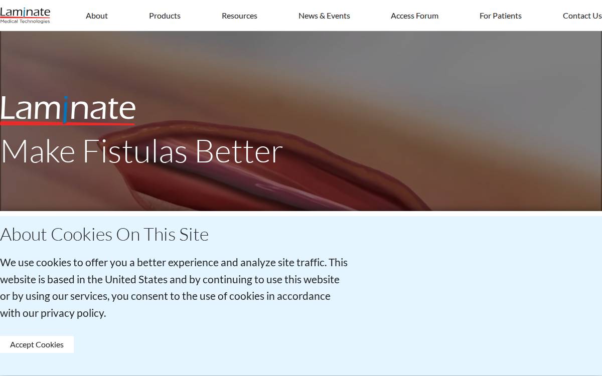 Laminate Medical Technologies website preview