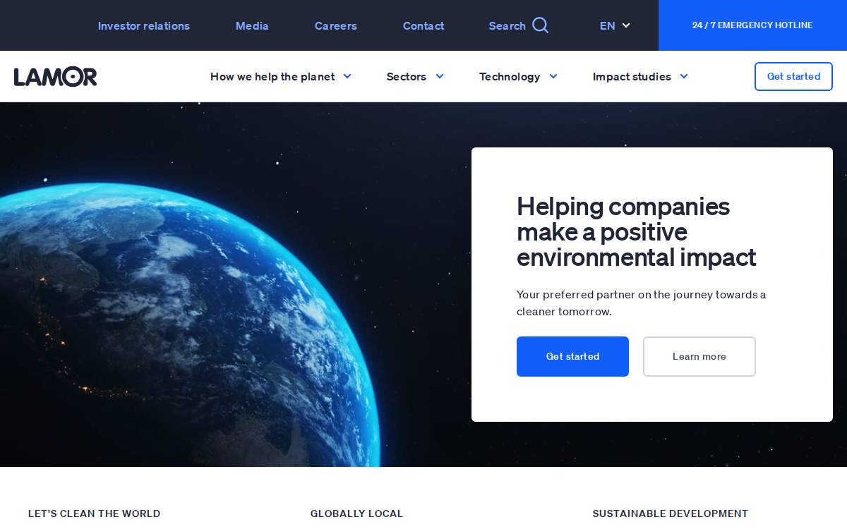 Lamor Corporation website preview