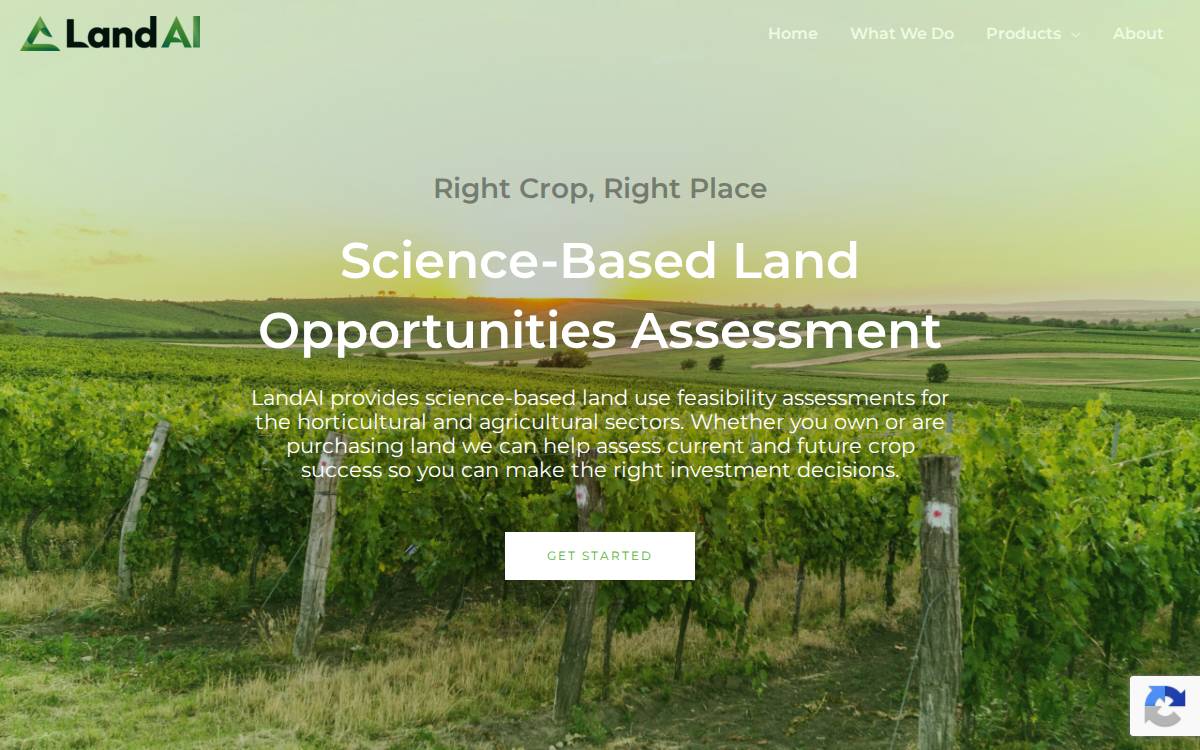 LandAI website preview