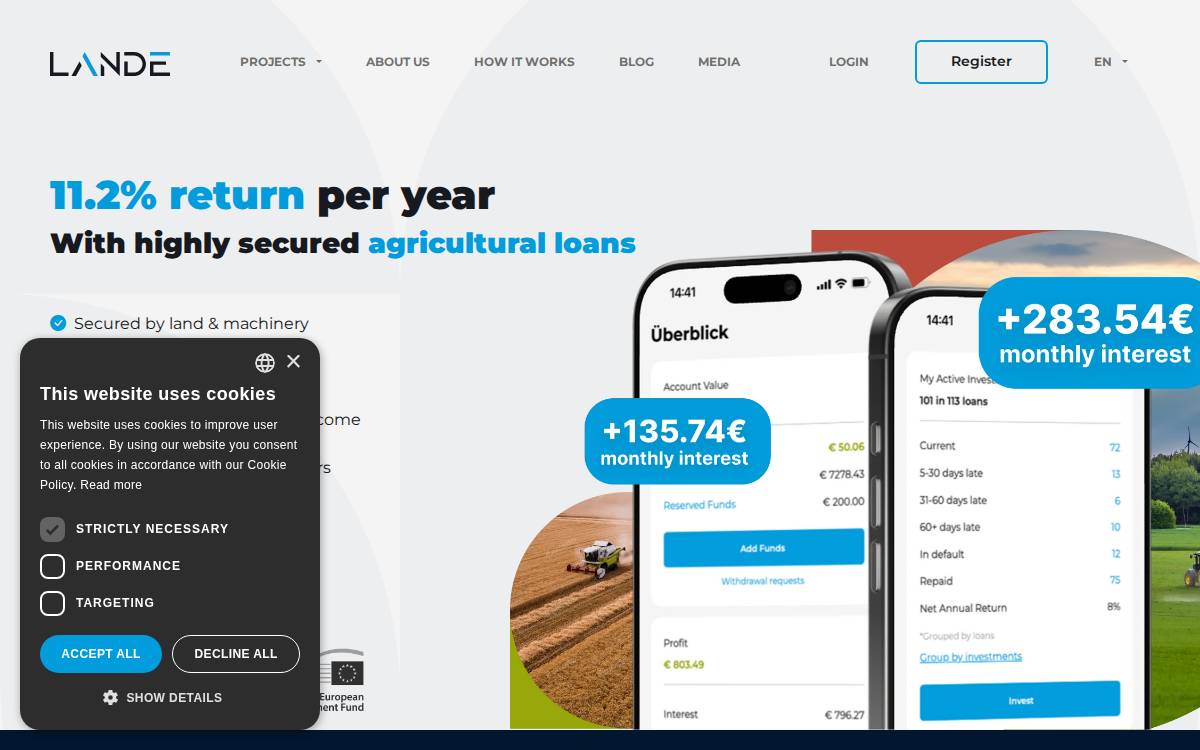 Lande website preview
