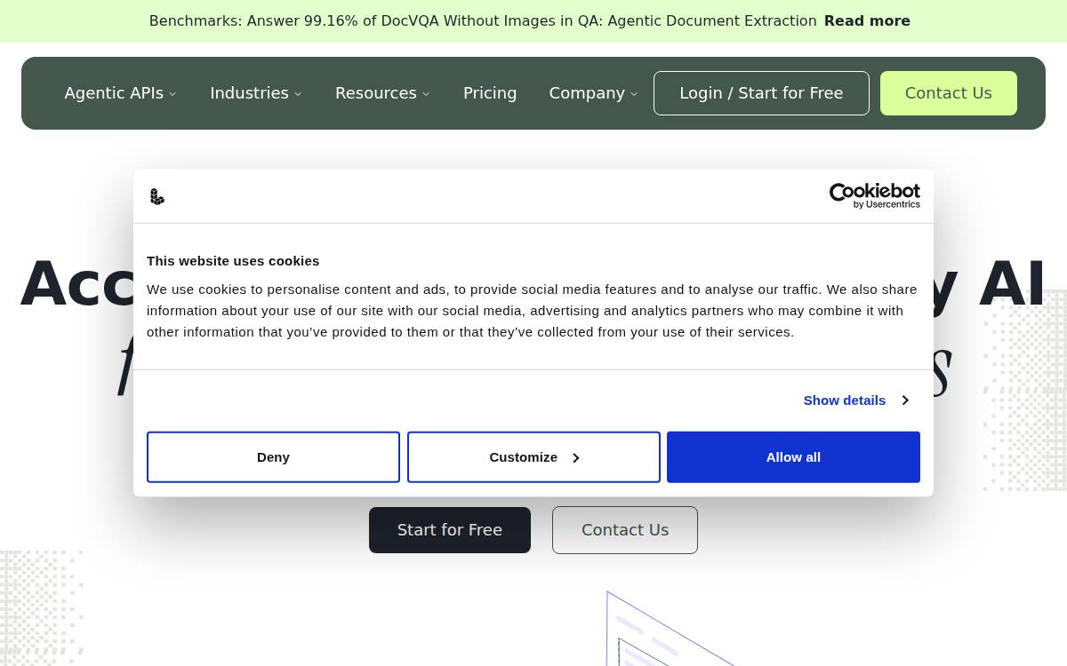 Landing AI website preview