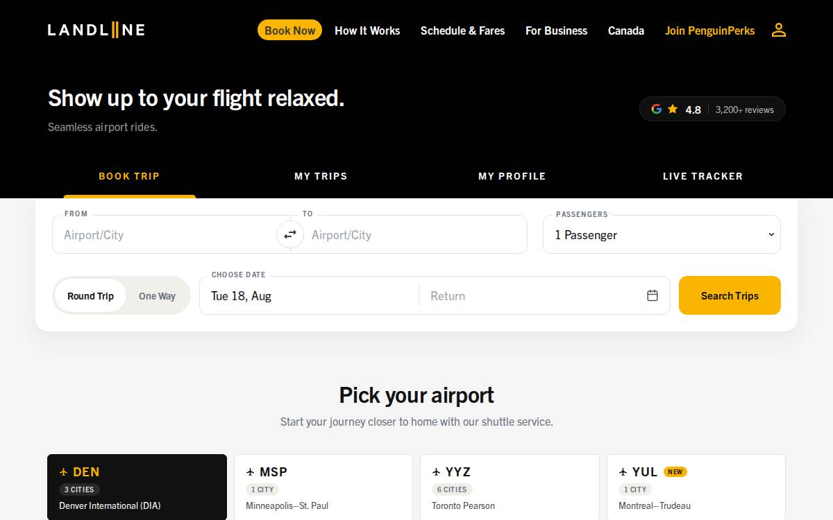 Landline website preview