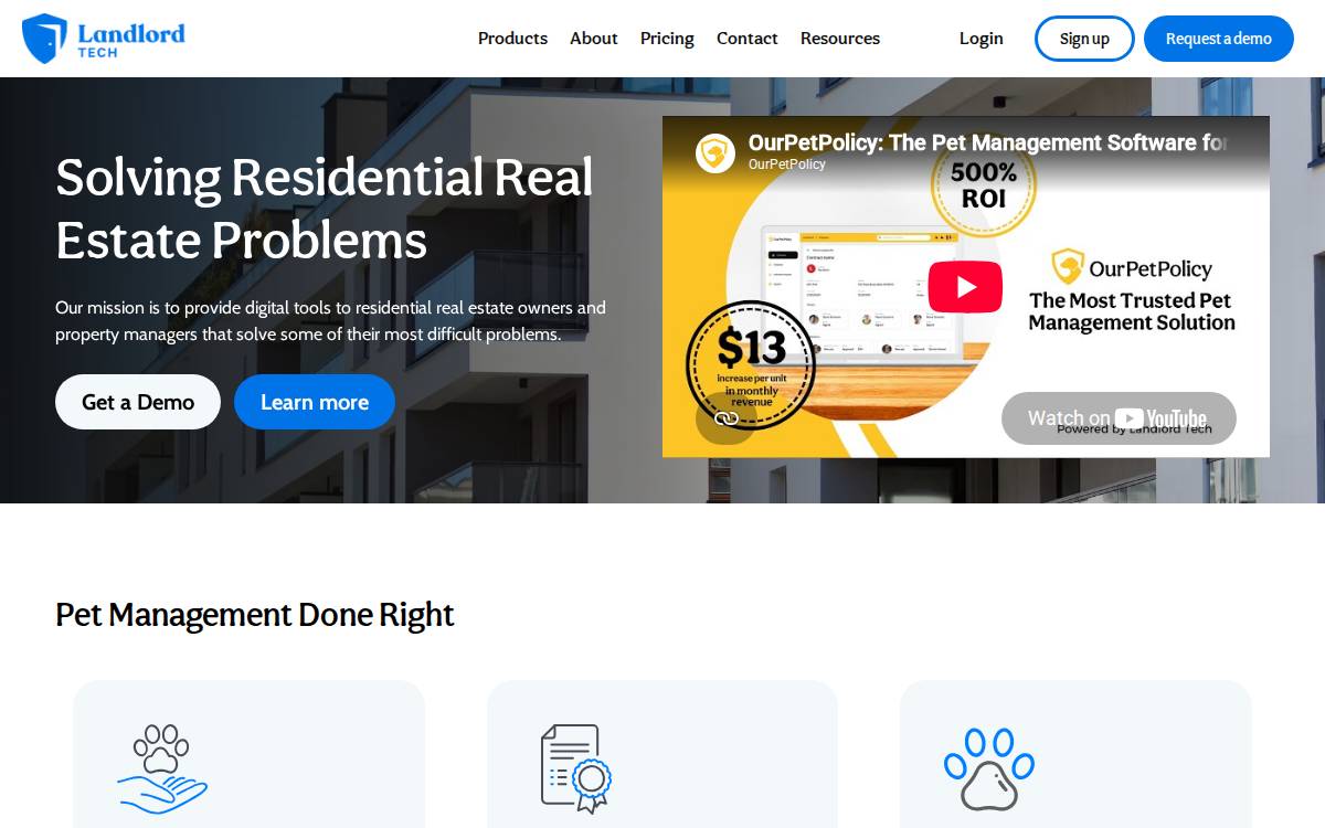Landlord Tech website preview