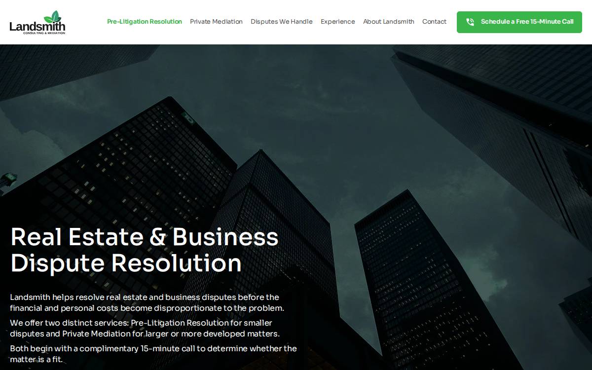Landsmith website preview