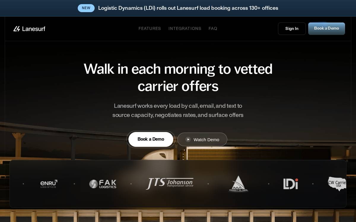 Lanesurf website preview