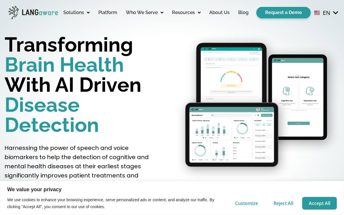 Langaware website preview