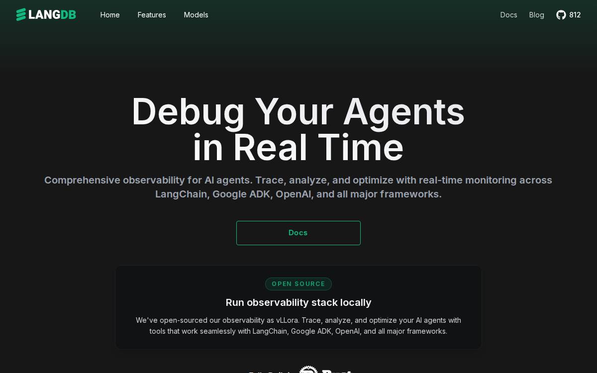 LangDB website preview