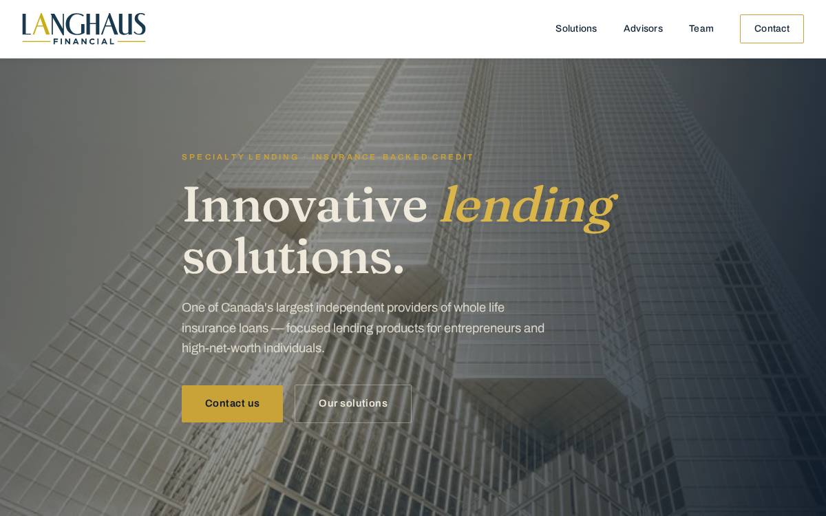 Langhaus Financial website preview