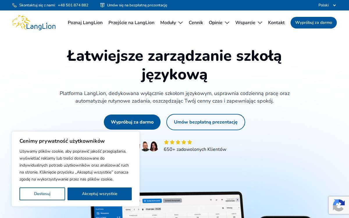 Langlion website preview