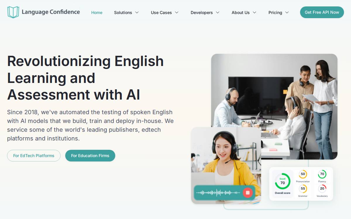 Language Confidence website preview