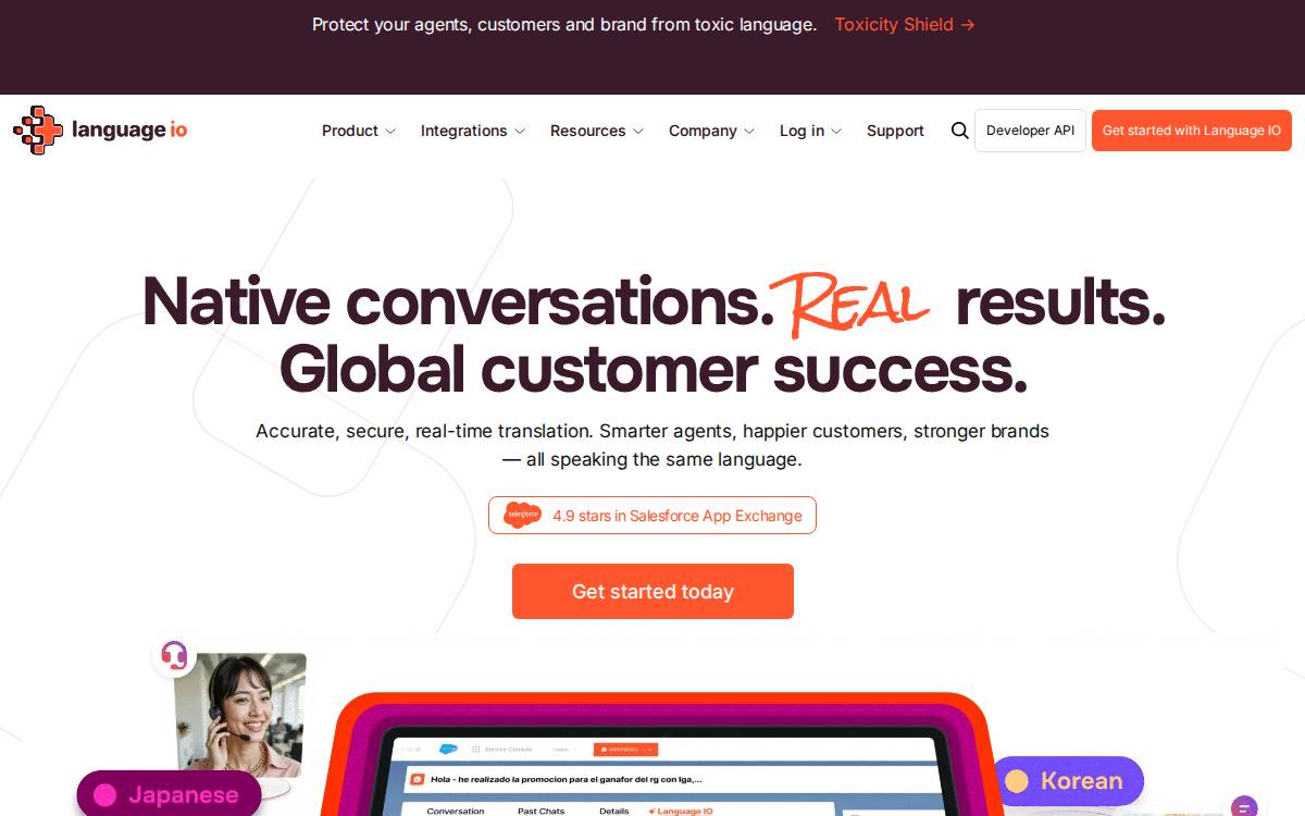 Language I/O website preview