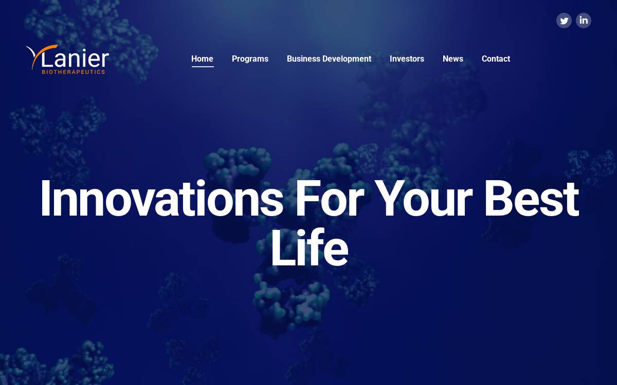 Lanier Biotherapeutics website preview