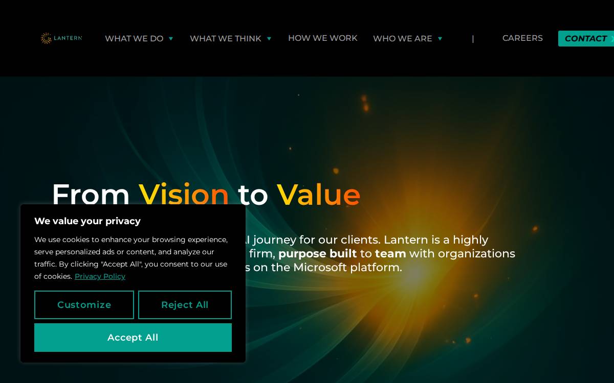 Lantern website preview