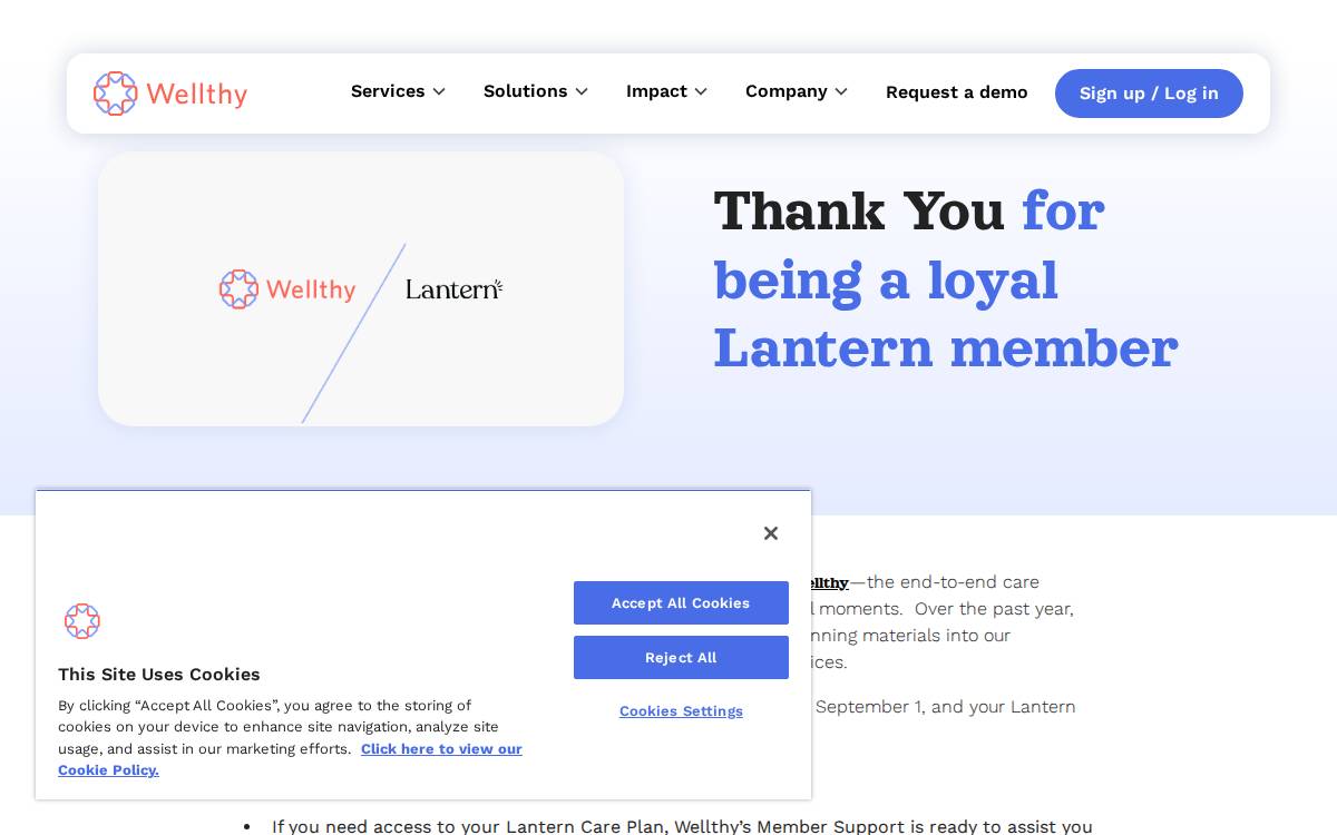 Lantern website preview