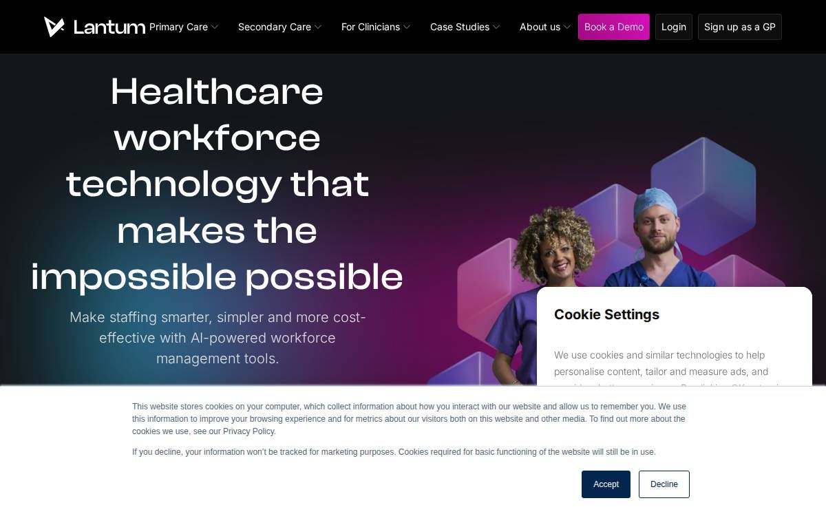Lantum website preview