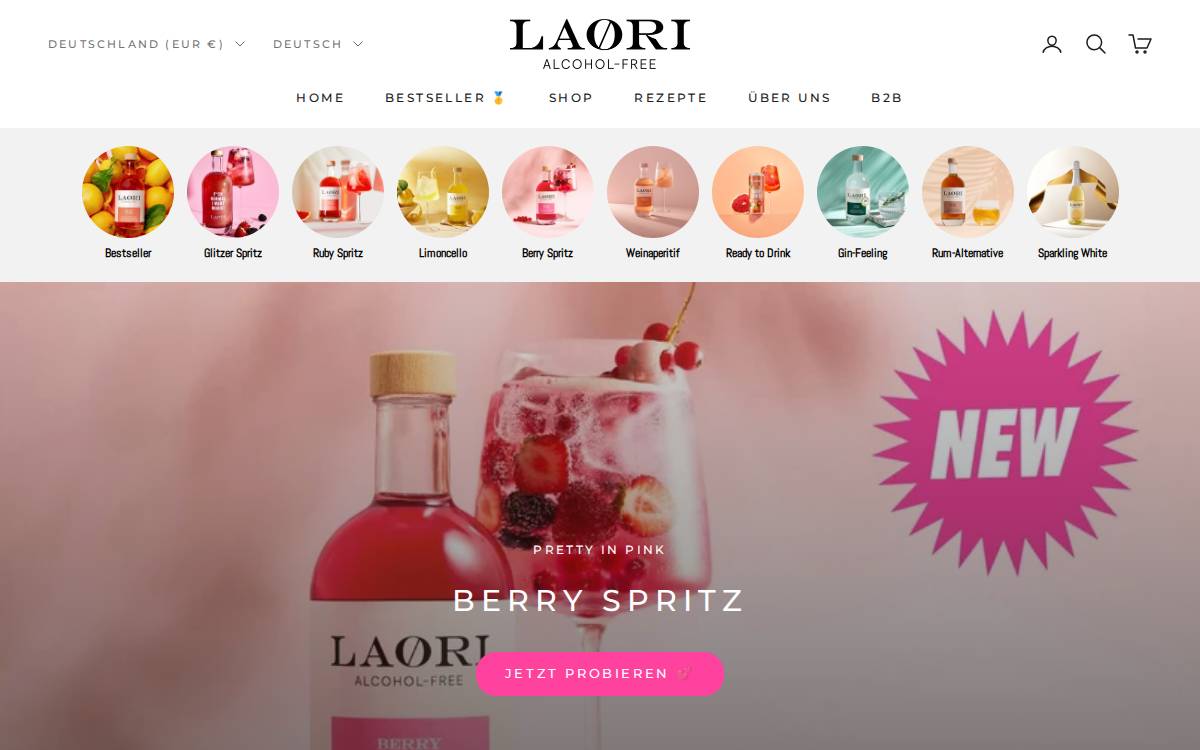 Laoridrinks website preview
