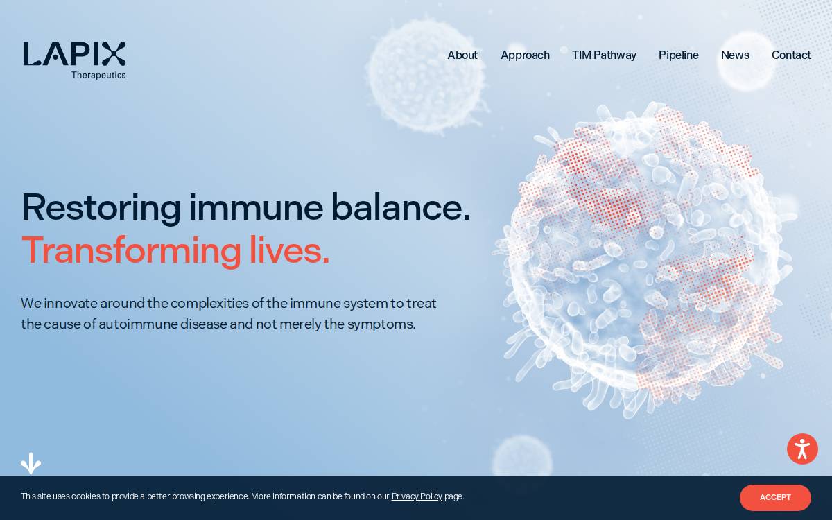 Lapix Therapeutics website preview
