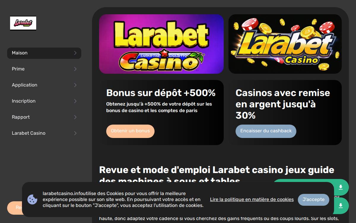larabet casino website preview