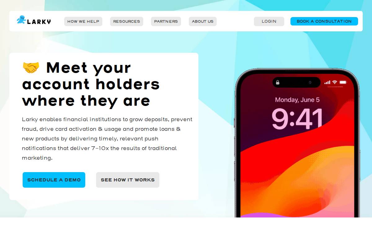 Larky website preview