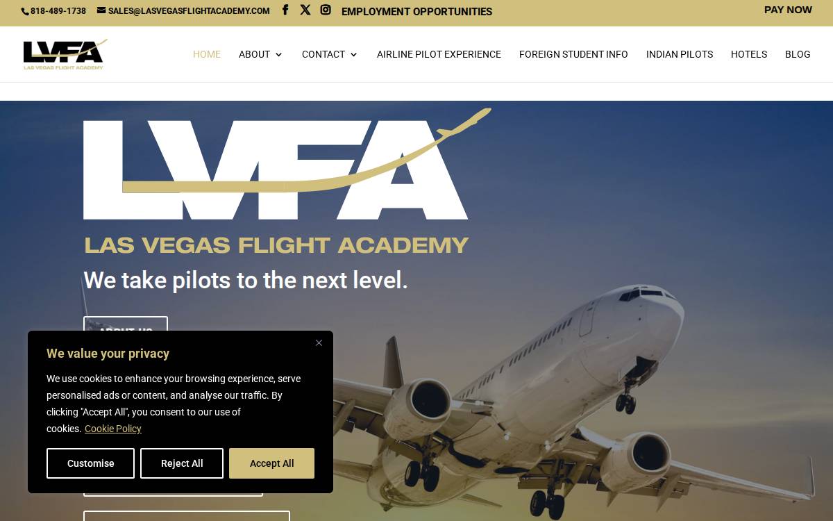 LAS Vegas Flight Academy website preview