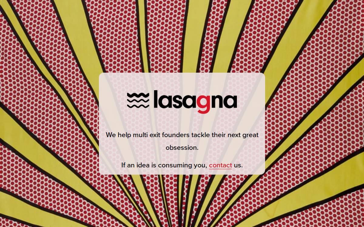 Lasagna Venture Capital website preview